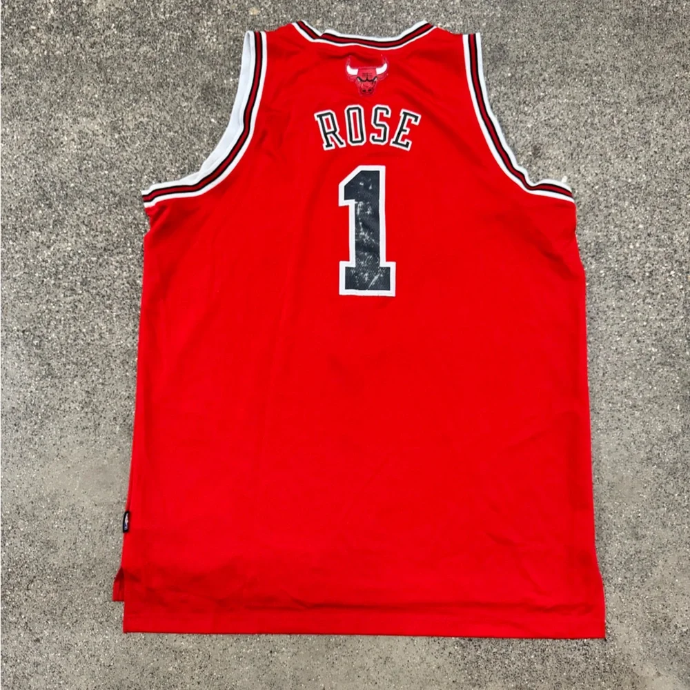 Adidas Derrick Rose Chicago Bulls Jersey Men’s 2XL Red #1 2012 +2 Length